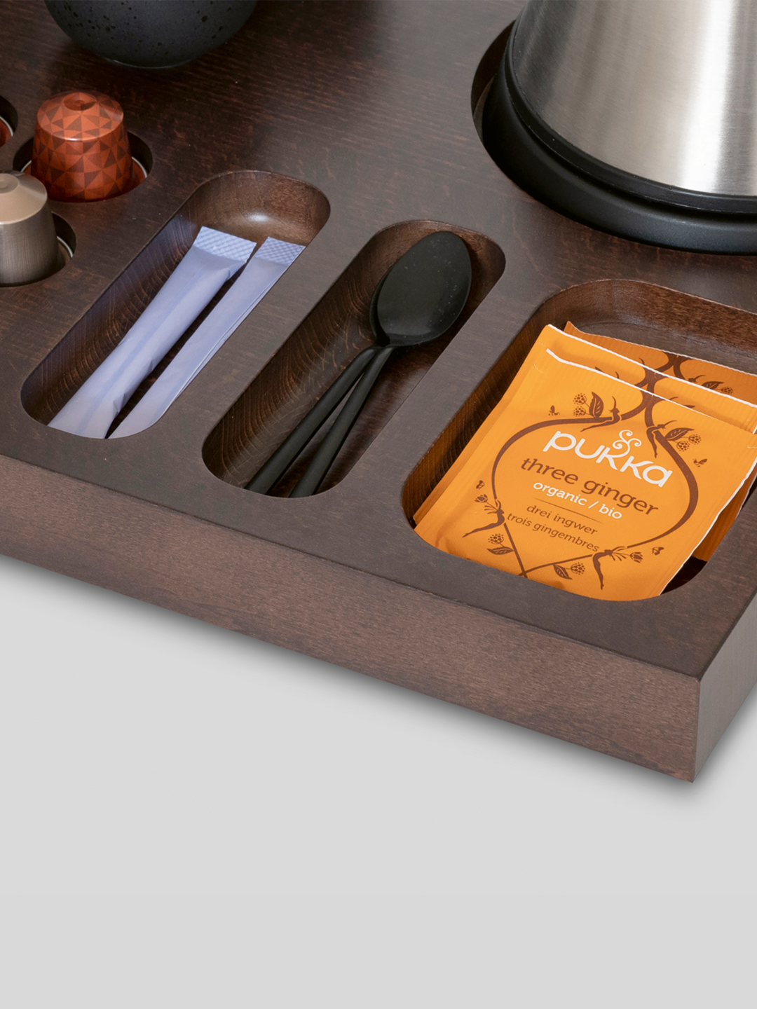 Xanthic Welcome tray Coffee and Tea Mahogany - Welcome trays - Bentley